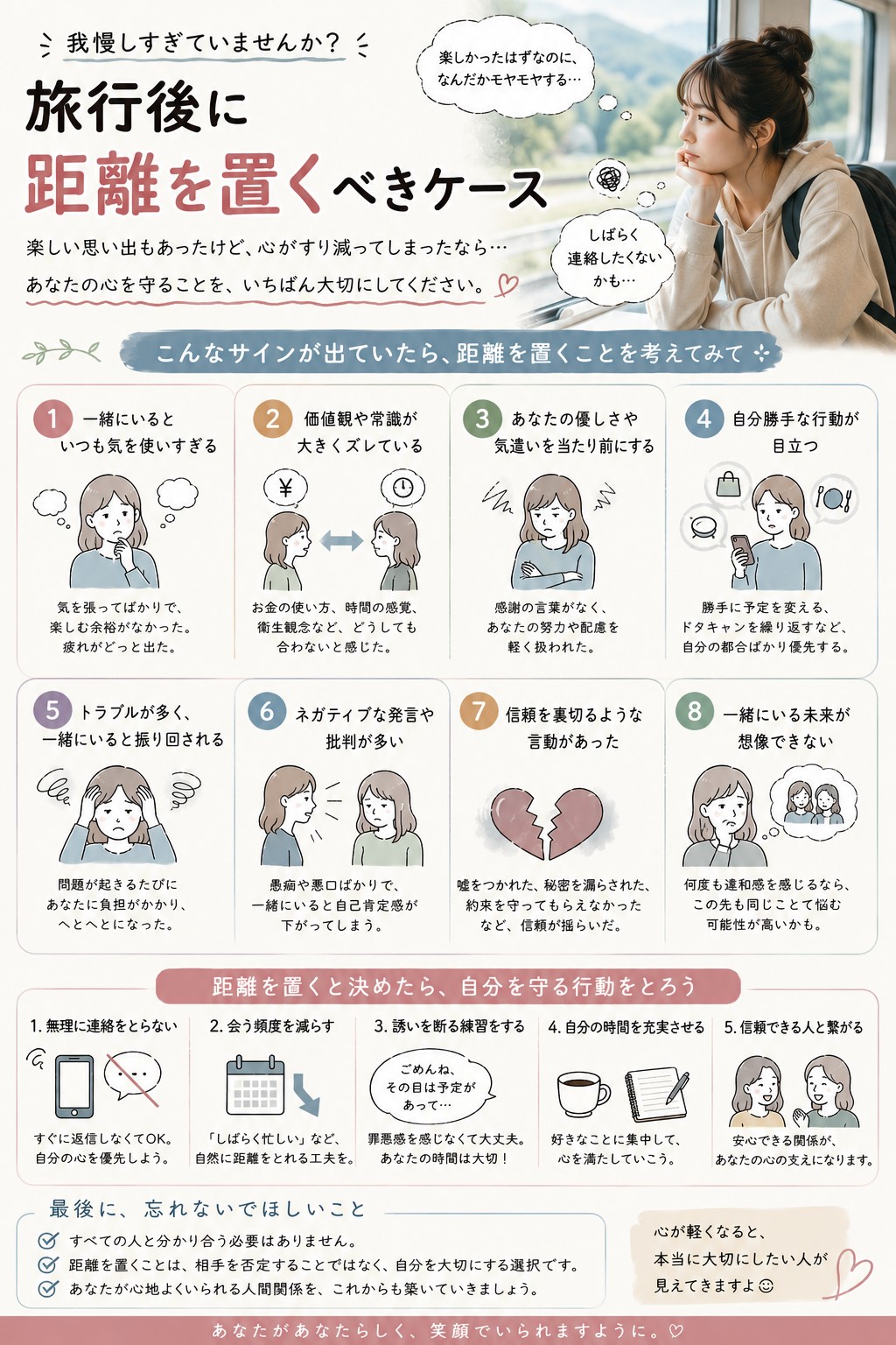 旅行後に距離を置くべきケース