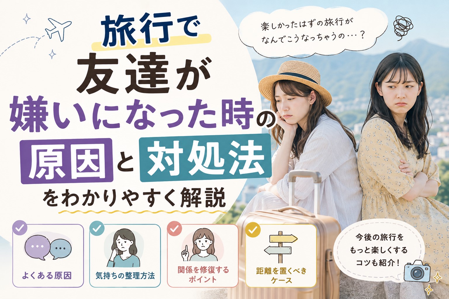 旅行で友達が嫌いになった時の原因と対処法をわかりやすく解説