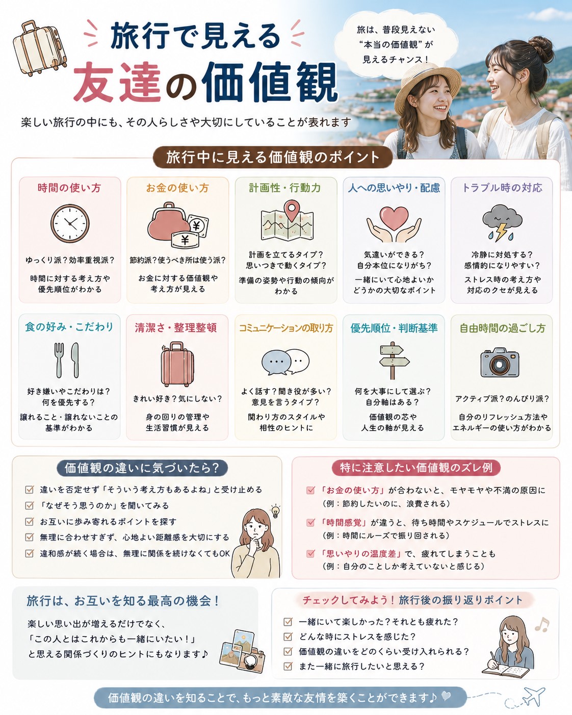 旅行で見える友達の価値観