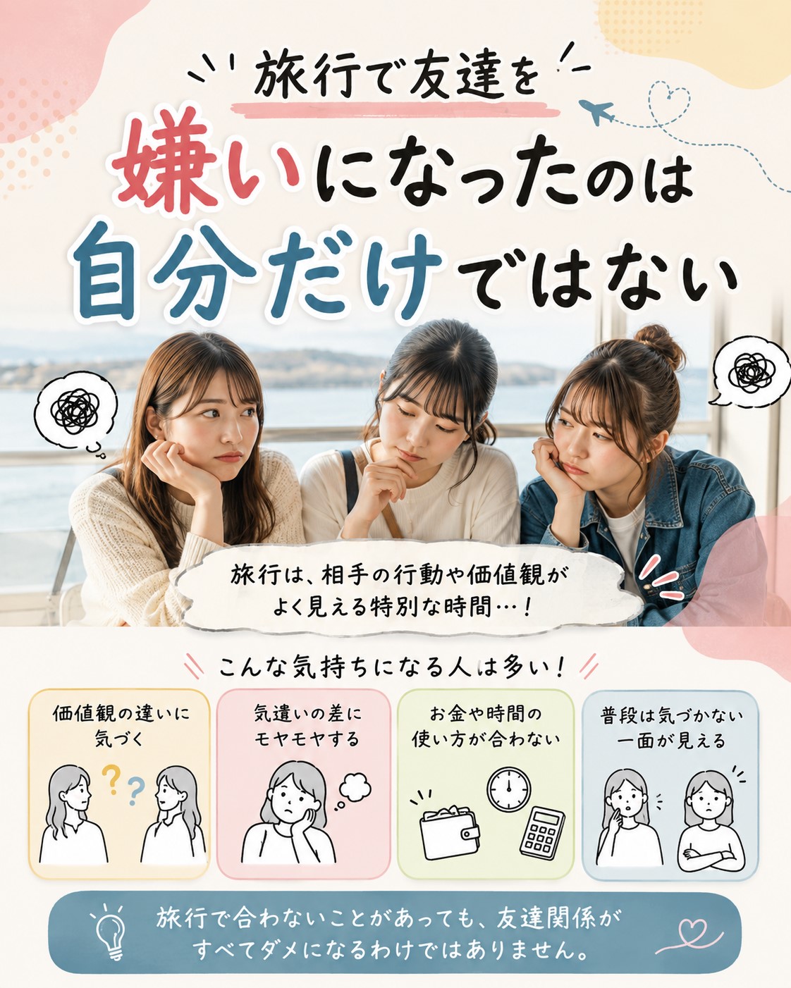 旅行で友達を嫌いになったのは自分だけではない