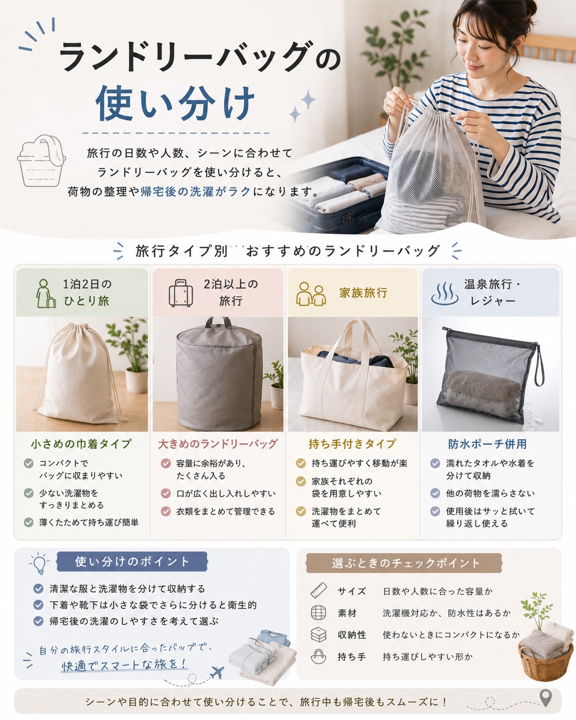 ランドリーバッグの使い分け