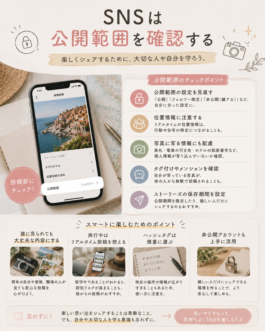 SNS投稿は公開範囲を確認する
