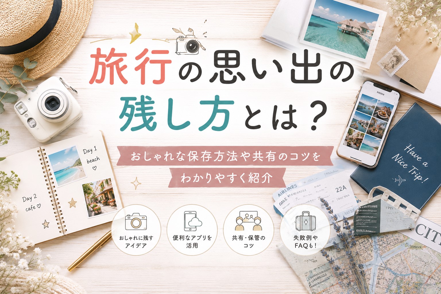 旅行の思い出の残し方とは？おしゃれな保存方法や共有のコツをわかりやすく紹介
