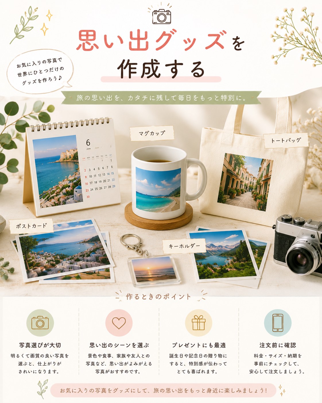 思い出グッズを作成する