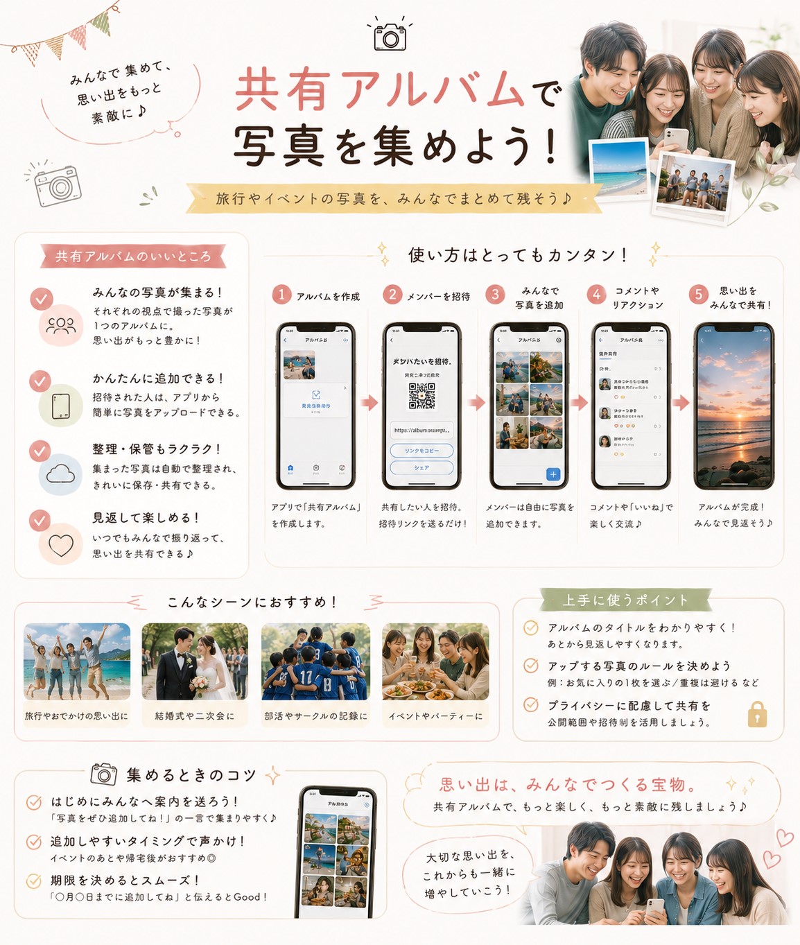 共有アルバムで写真を集める