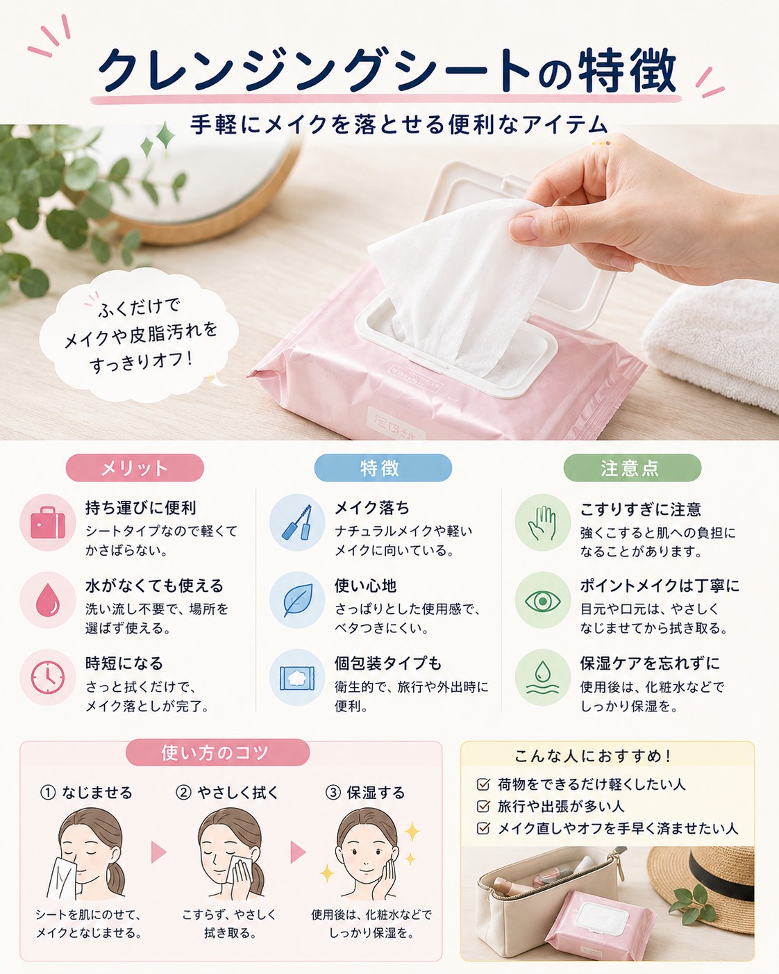 クレンジングシートの特徴