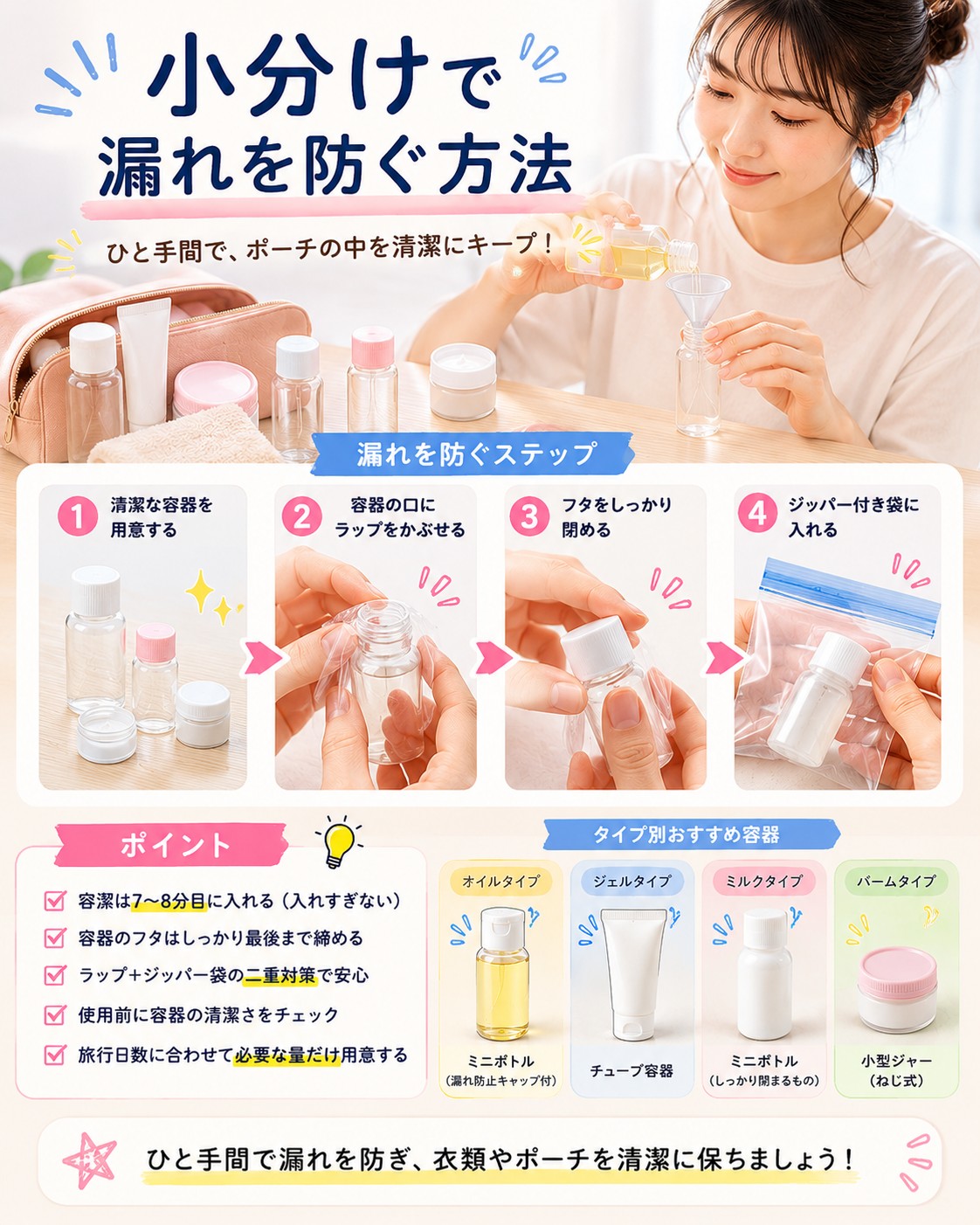 小分けで漏れを防ぐ方法