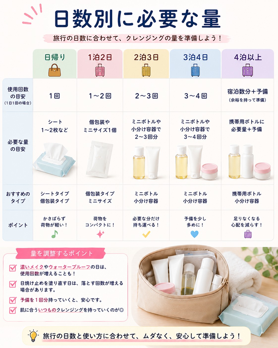 日数別に必要な量