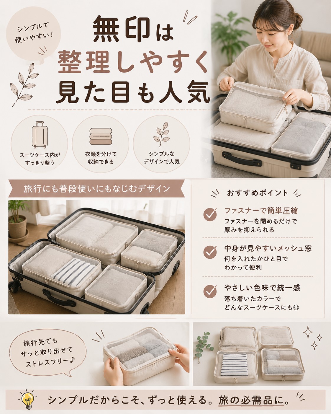 無印は整理しやすく見た目も人気