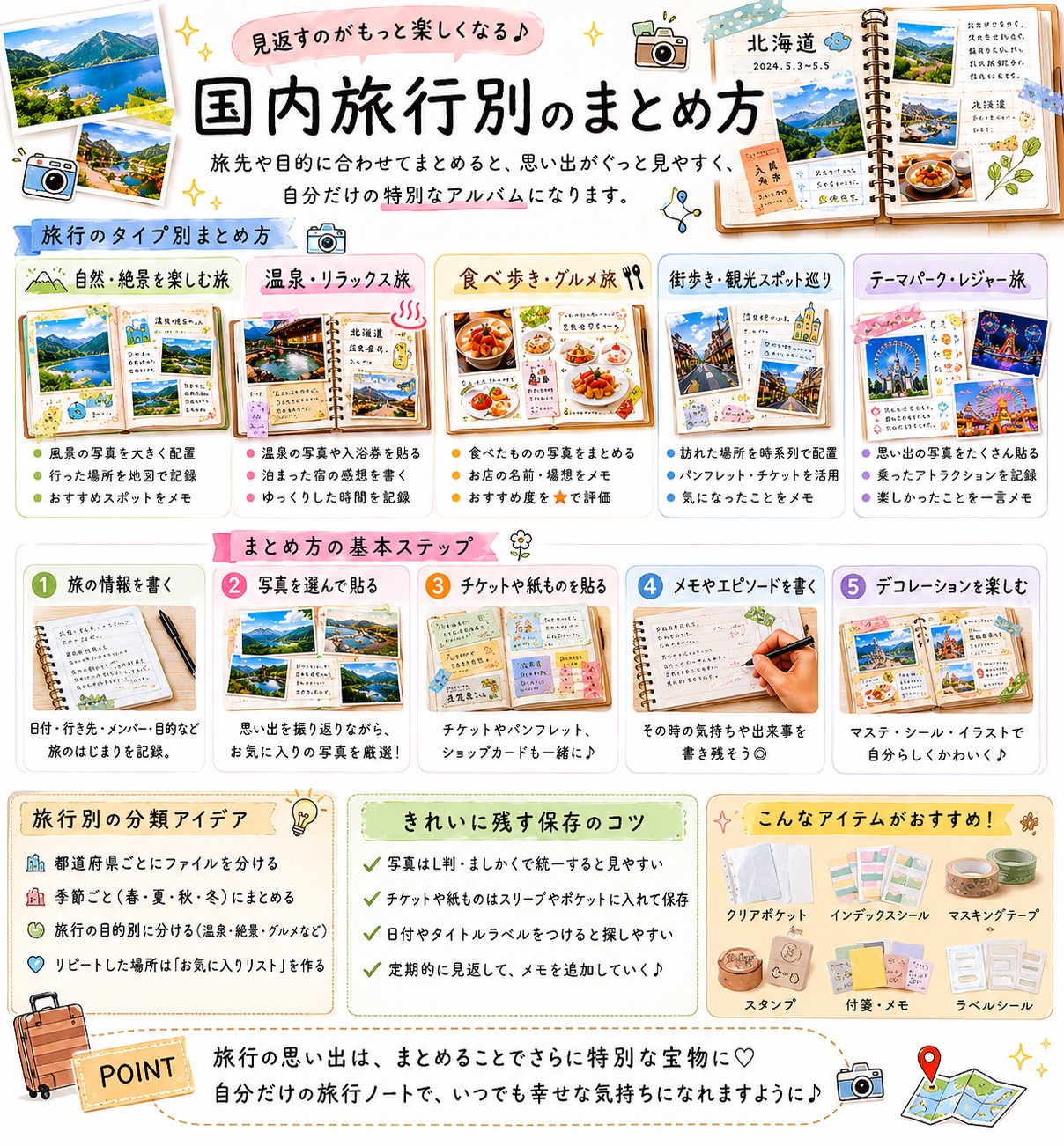国内旅行別のまとめ方