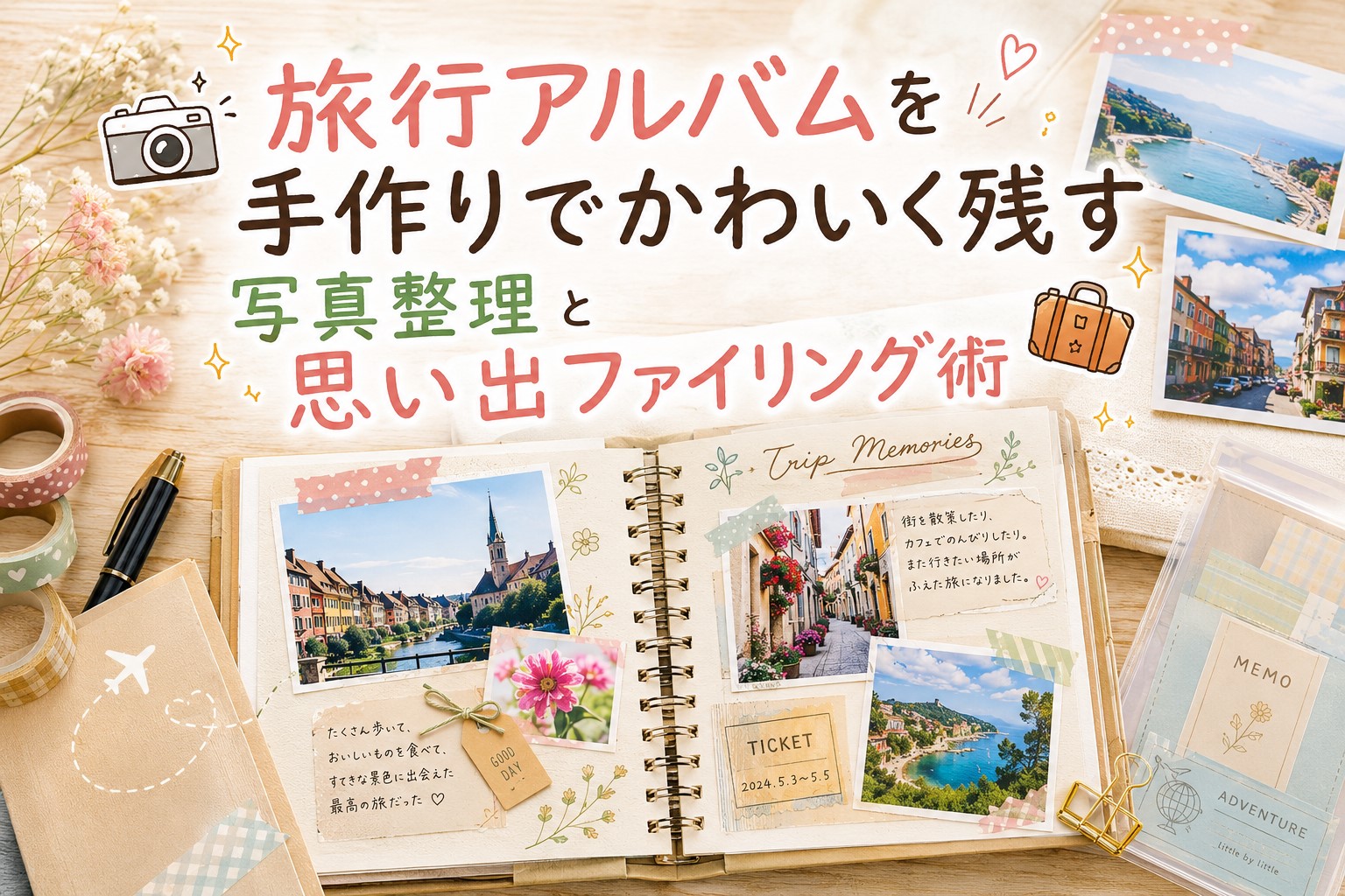 旅行アルバムを手作りでかわいく残す写真整理と思い出ファイリング術