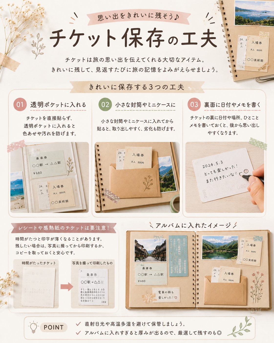 チケット保存の工夫