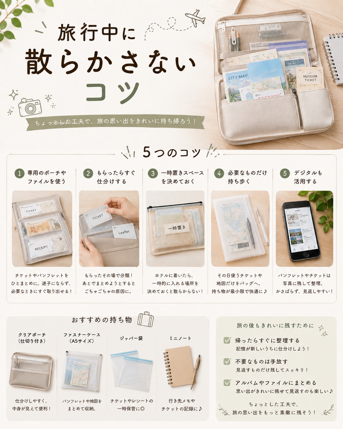 旅行中に散らかさないコツ