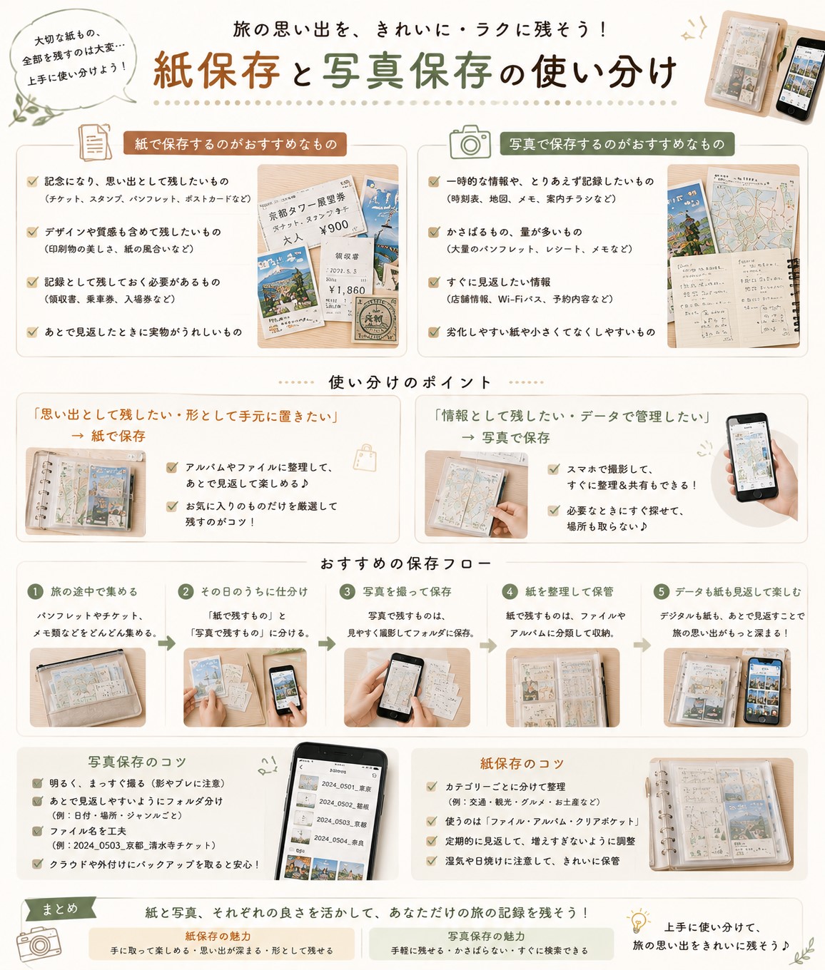 紙保存と写真保存の使い分け