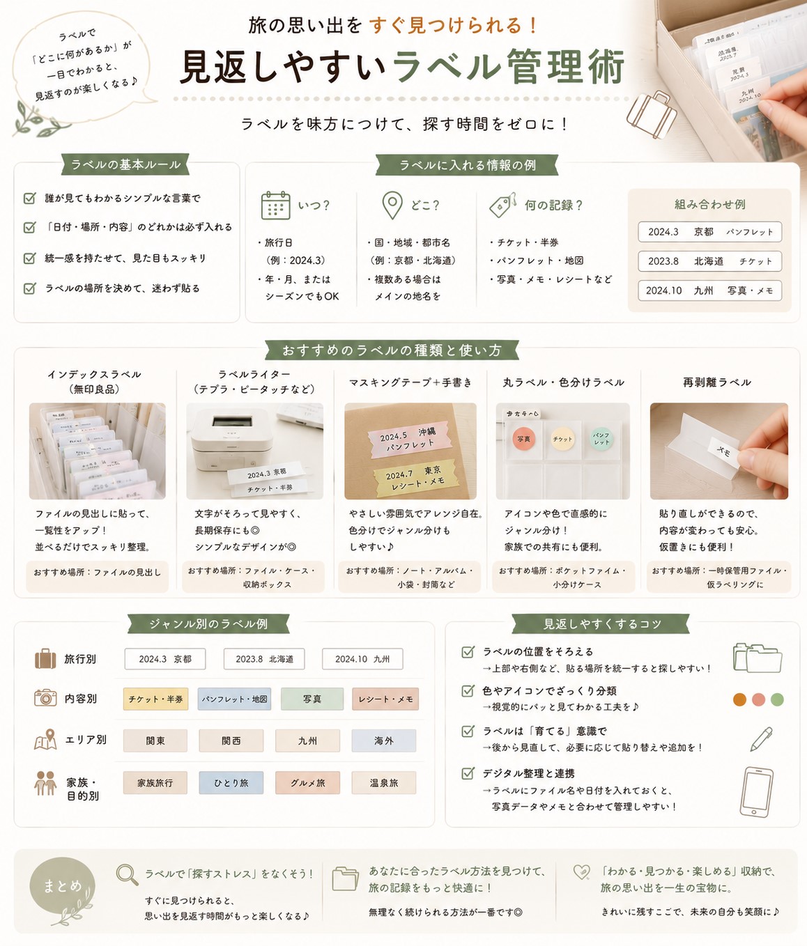 見返しやすいラベル管理