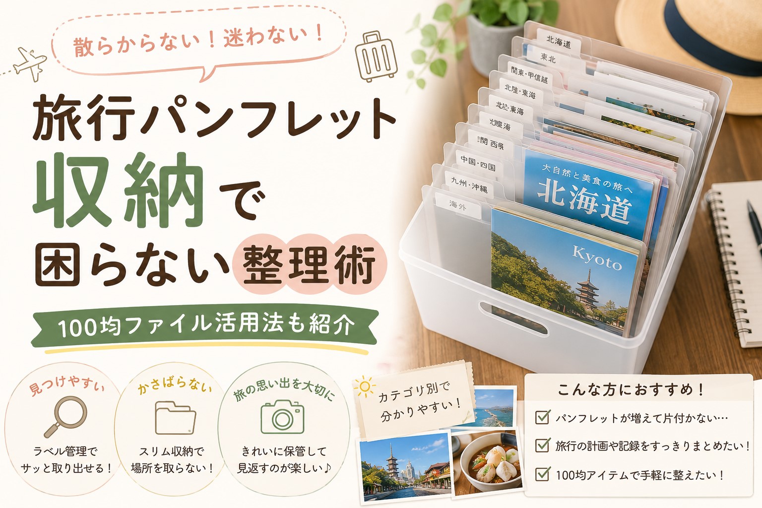 旅行パンフレット収納で困らない整理術｜100均ファイル活用法も紹介