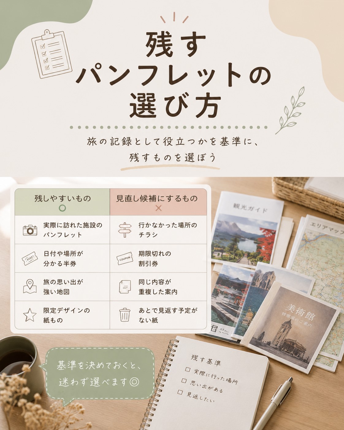 残すパンフレットの選び方