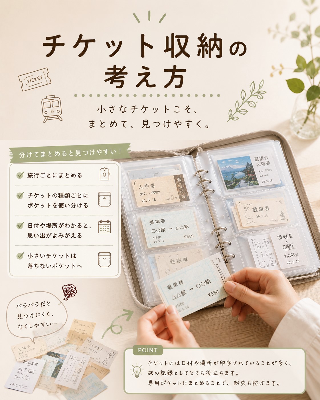 チケット収納の考え方