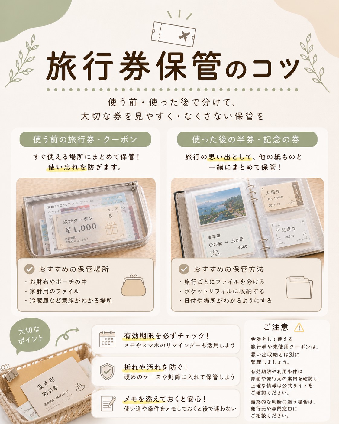旅行券保管のコツ