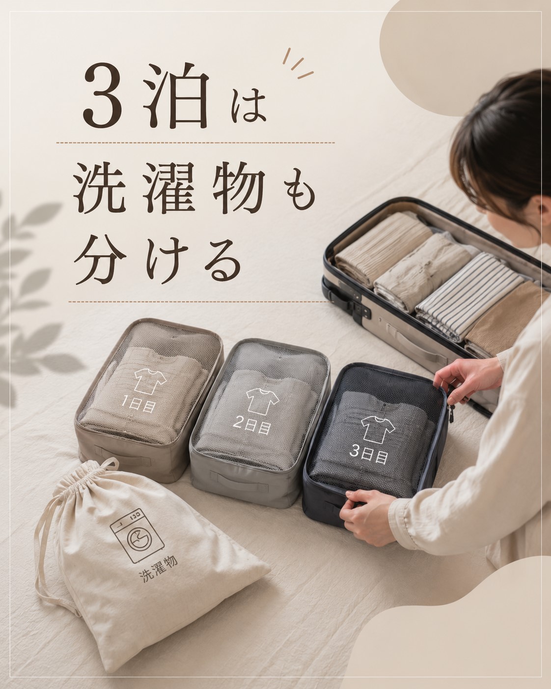3泊は洗濯物も分ける