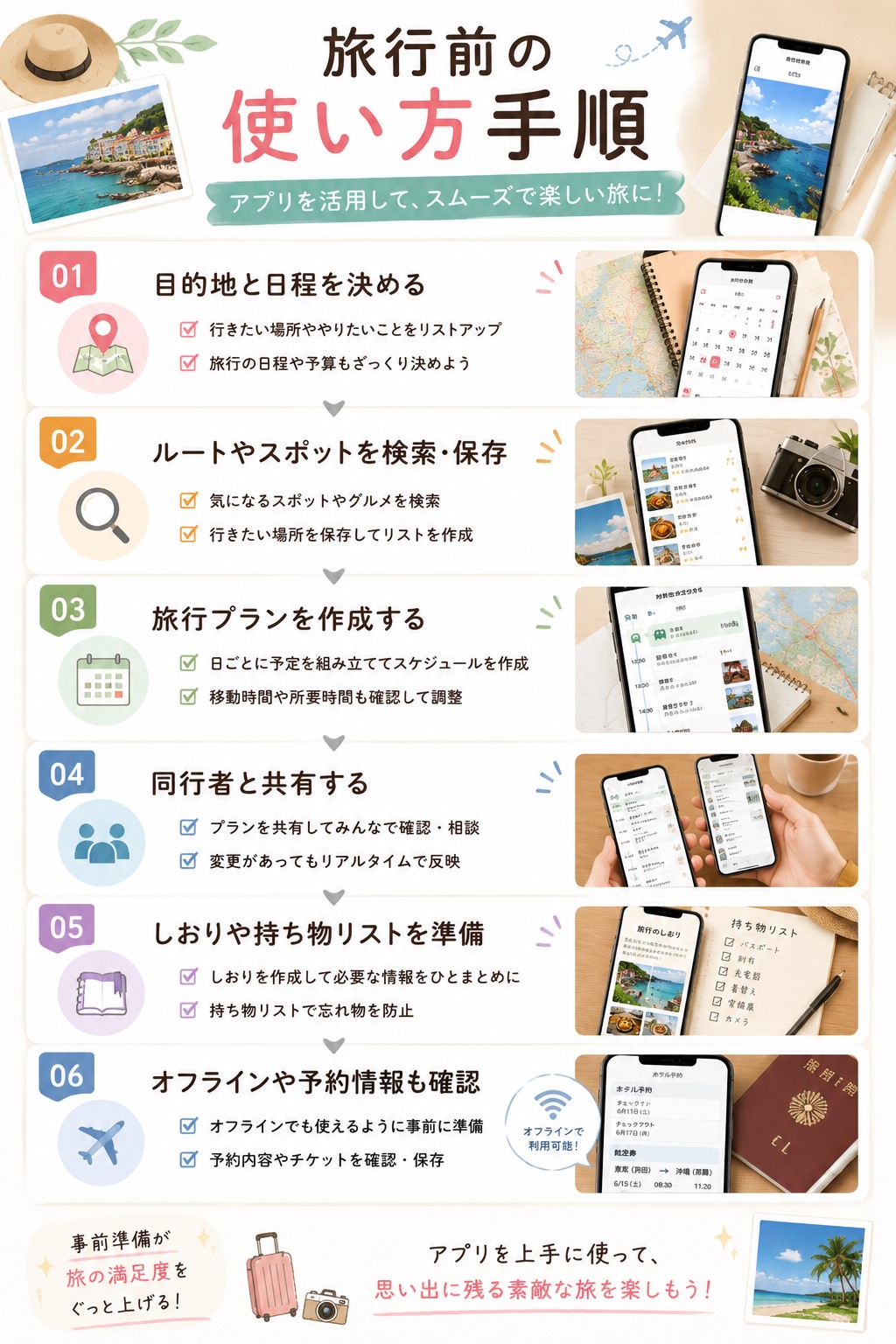 旅行前の使い方手順