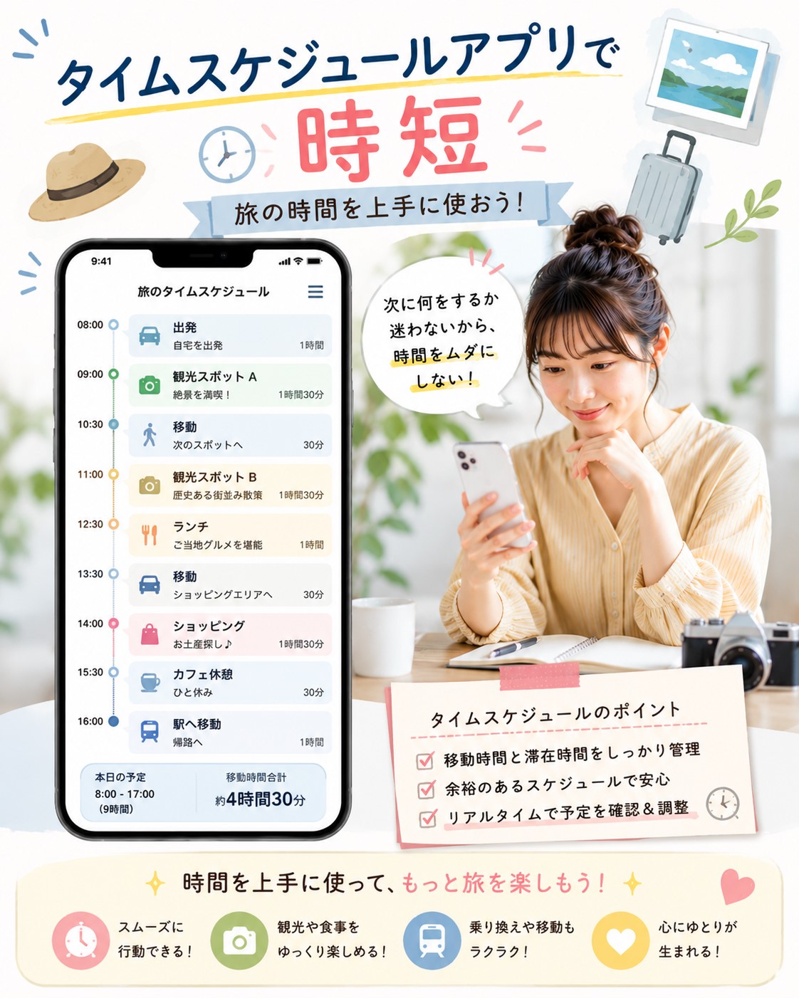 タイムスケジュールアプリで時短