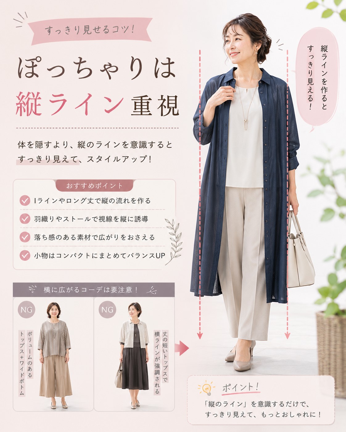 ぽっちゃりは縦ライン重視