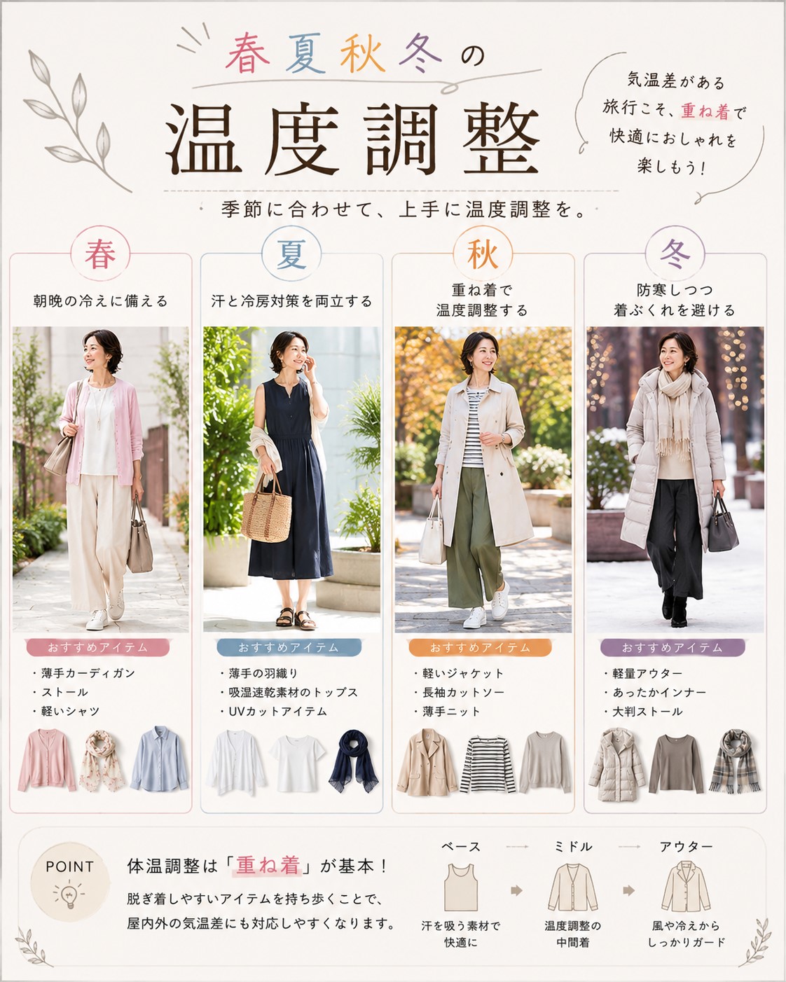 春夏秋冬の温度調整