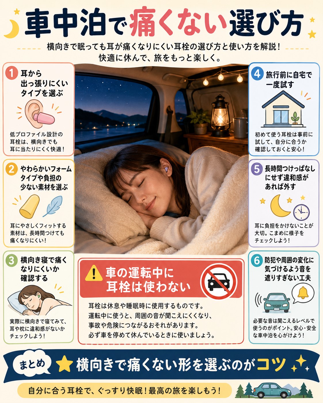 車中泊で痛くない選び方
