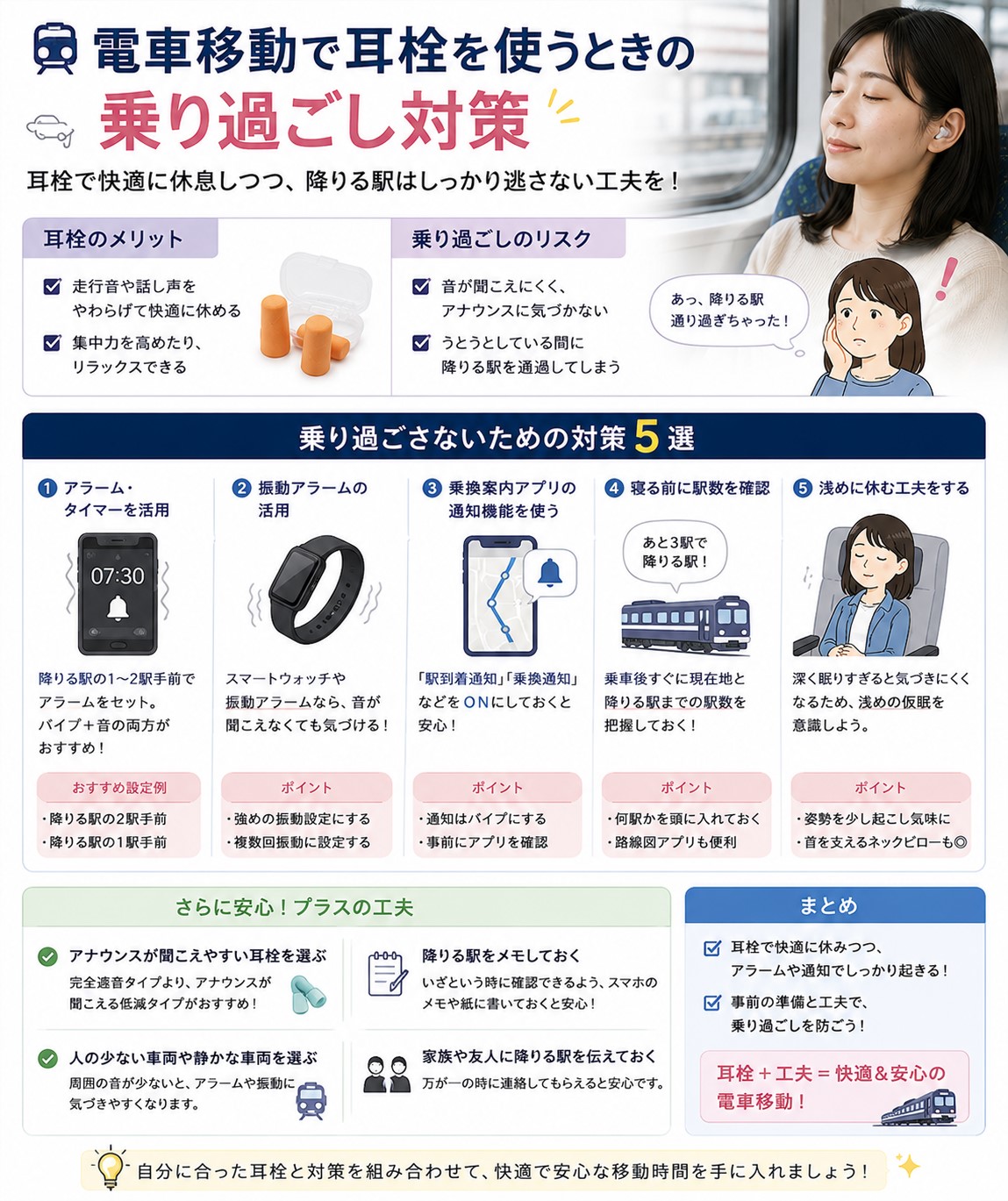 電車移動の乗り過ごし対策