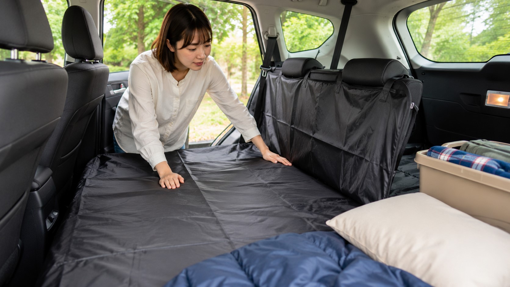 後部座席や車中泊での注意