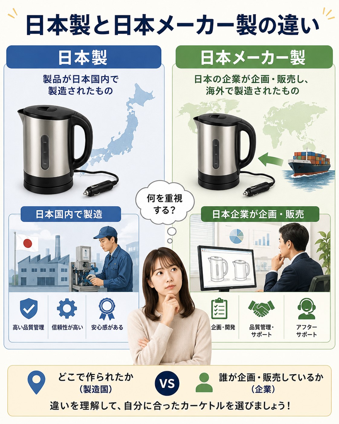日本製と日本メーカー製の違い