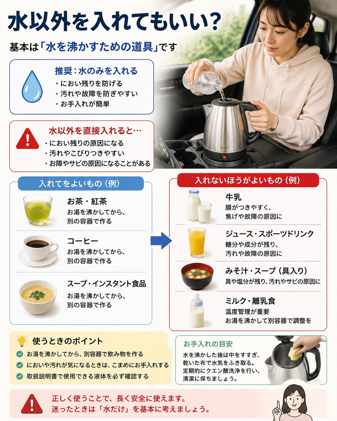 水以外を入れてもいい?