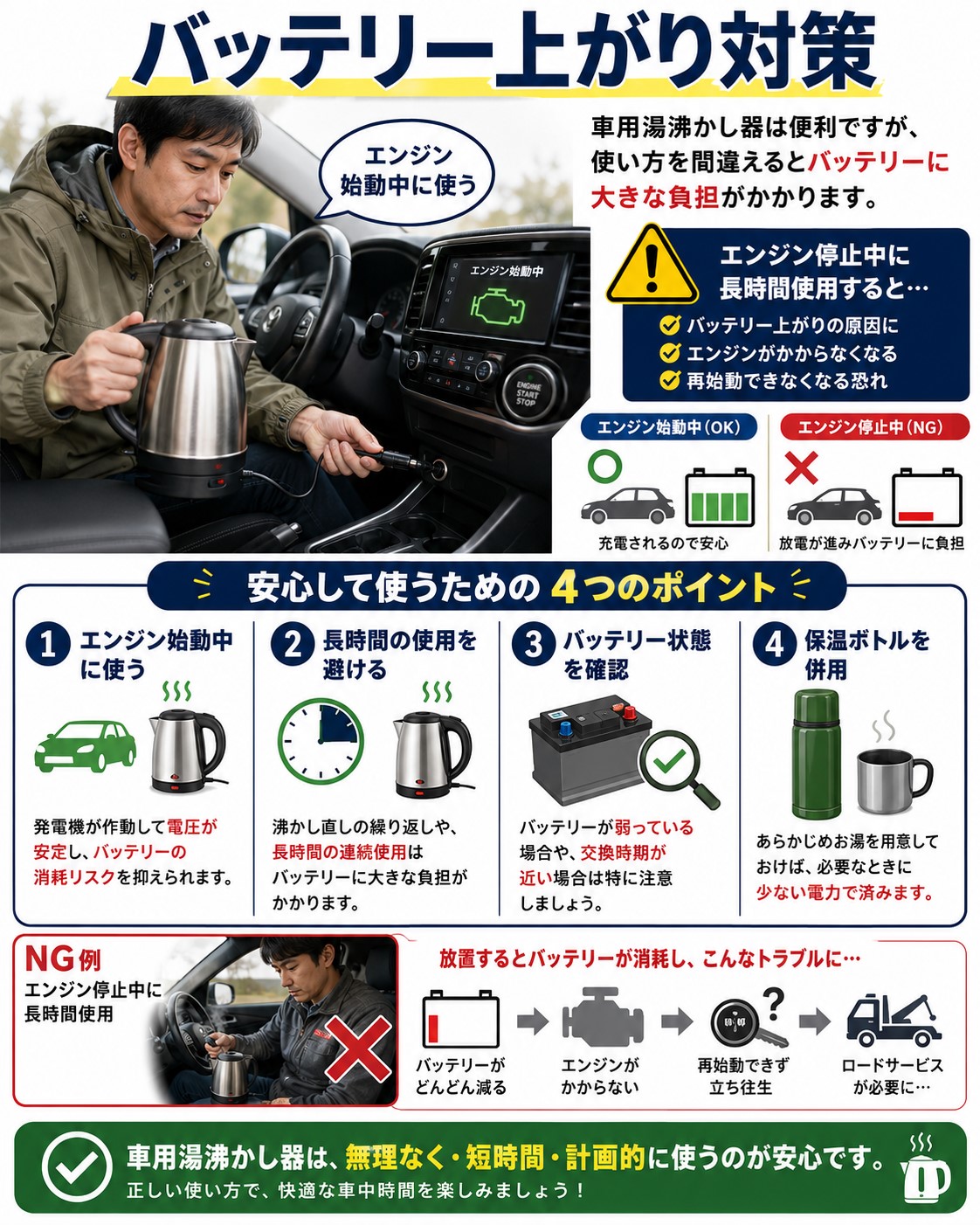 バッテリー上がり対策