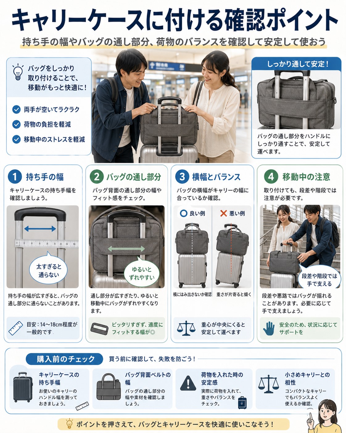 キャリーケースに付ける確認ポイント