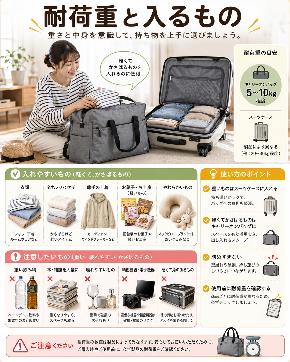 耐荷重と入るもの