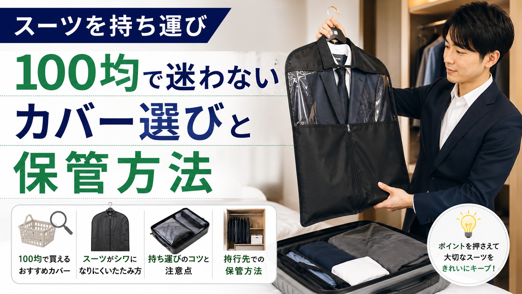 スーツを持ち運び100均で迷わないカバー選びと保管方法