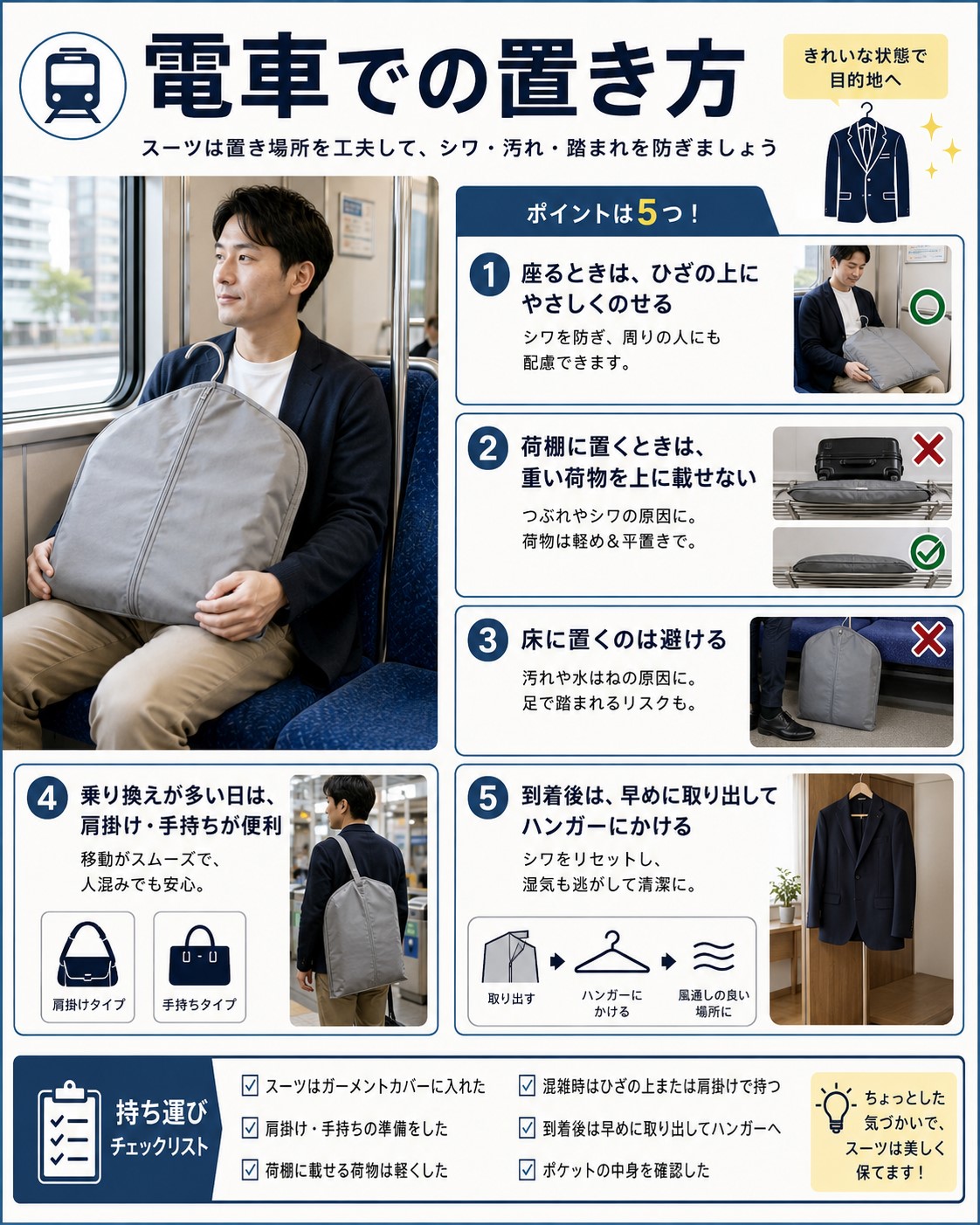 電車での置き方