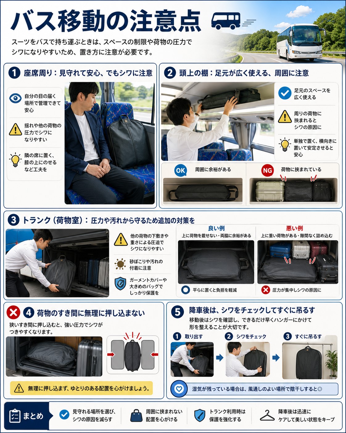 バス移動の注意点