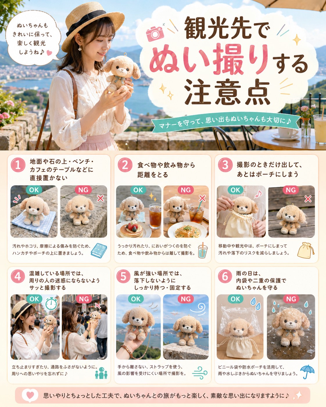 観光先でぬい撮りする注意点