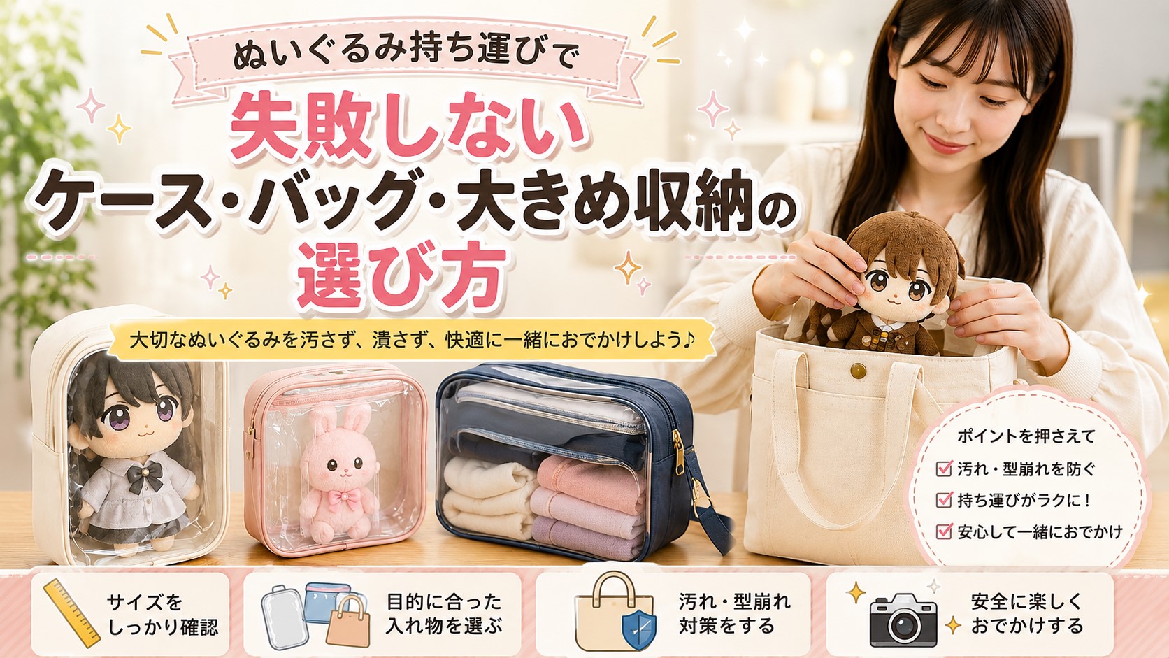 ぬいぐるみ持ち運びで失敗しないケース・バッグ・大きめ収納の選び方