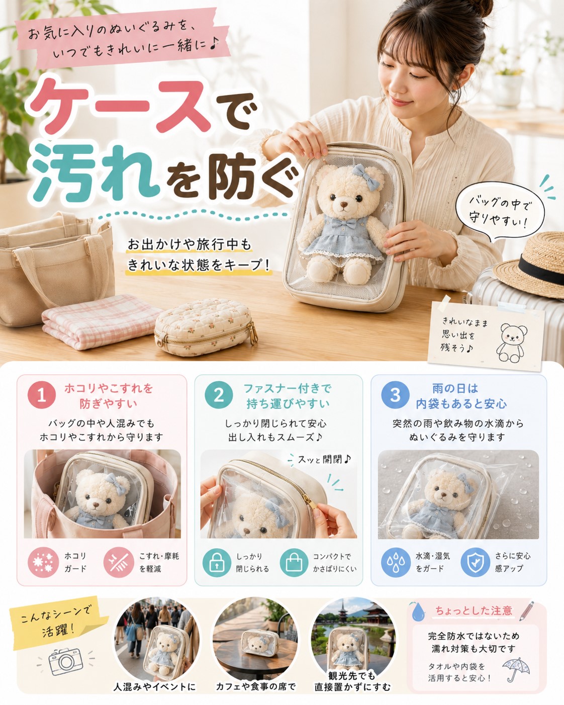 ケースで汚れを防ぐ
