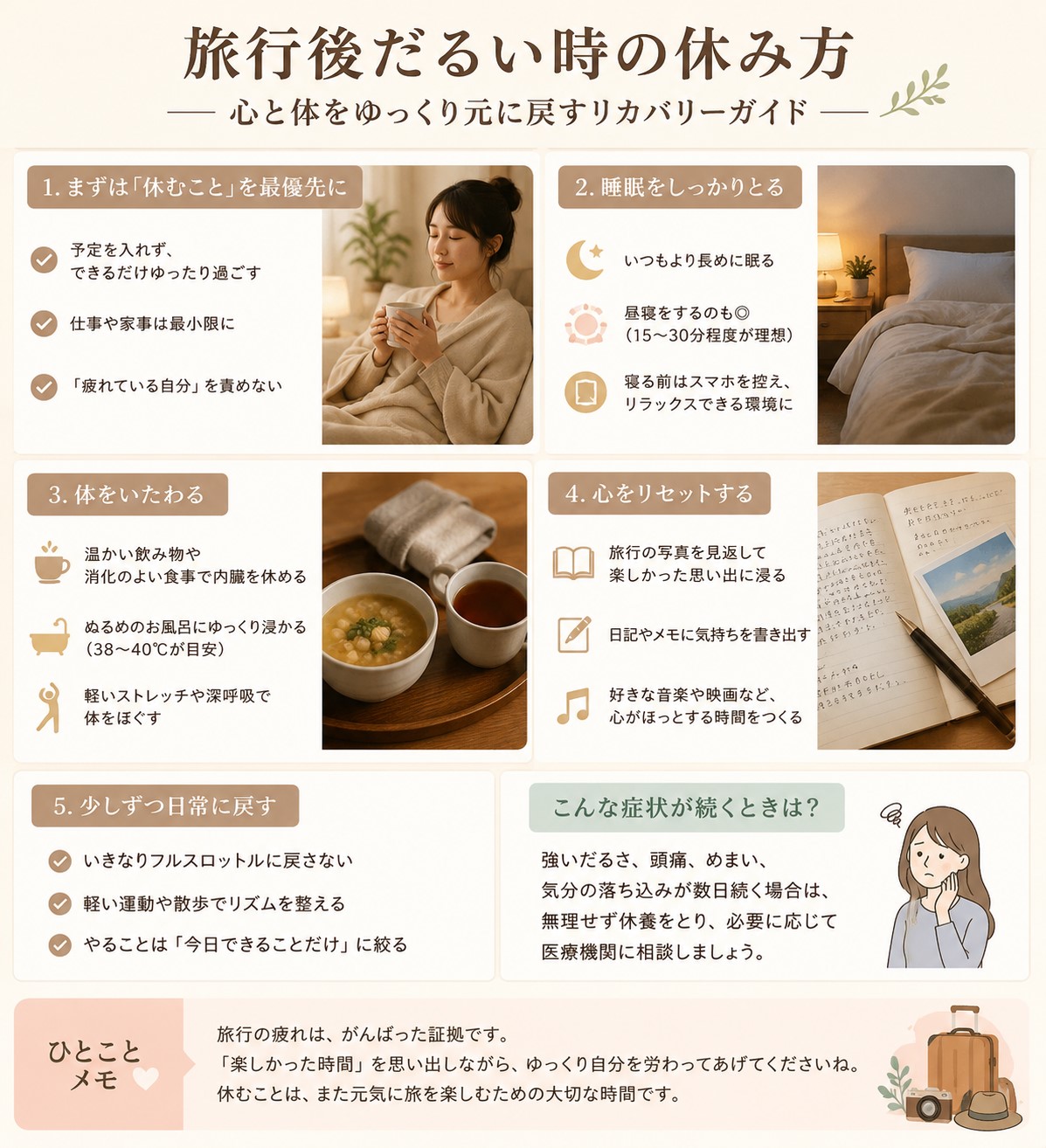 旅行後だるい時の休み方