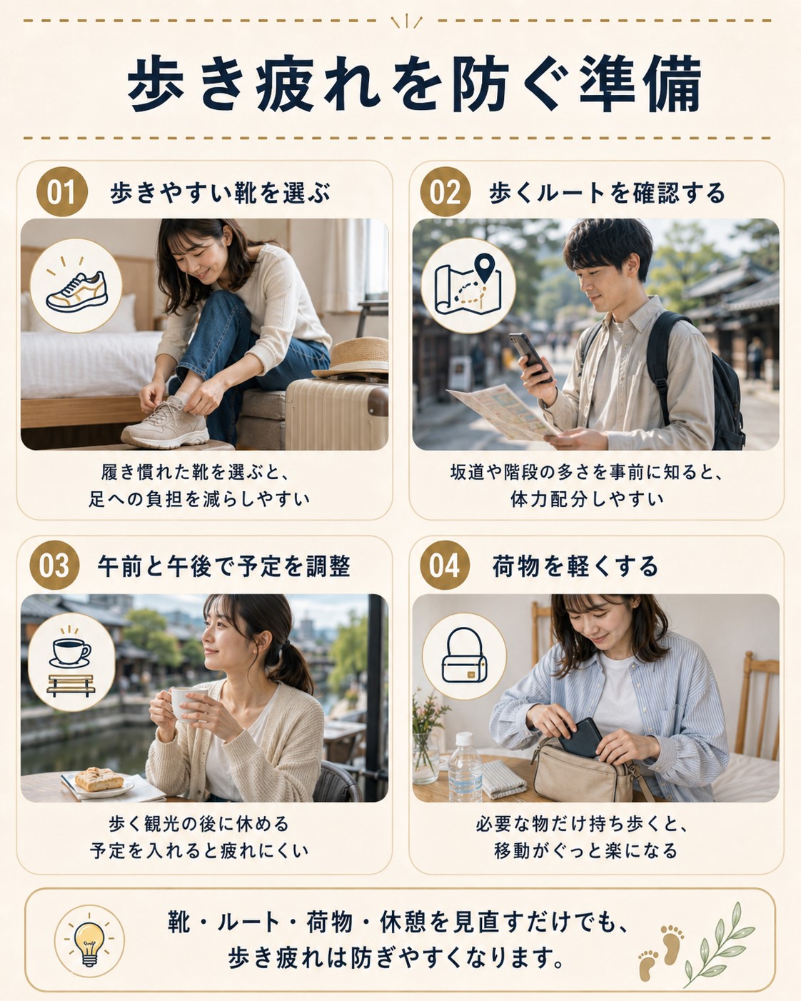 歩き疲れを防ぐ準備