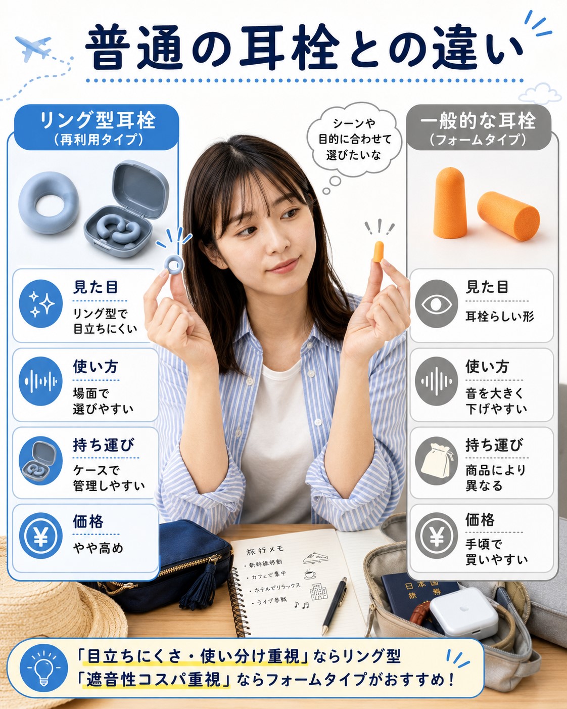 普通の耳栓との違い