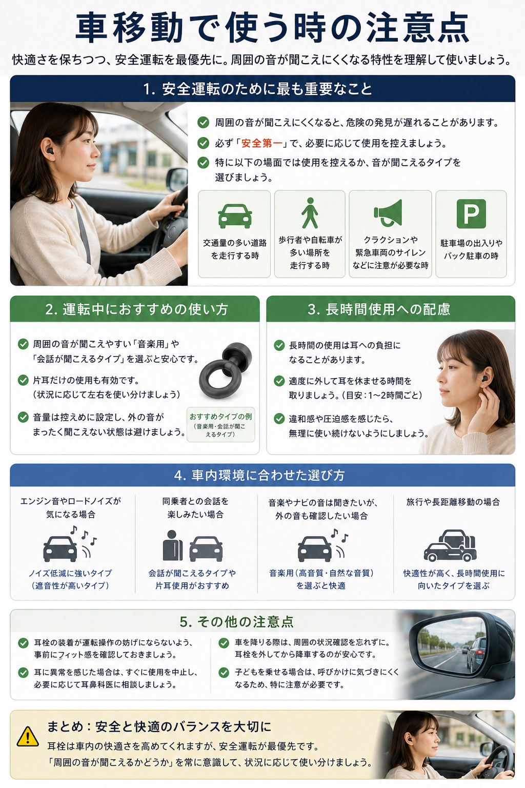 車移動で使う時の注意点