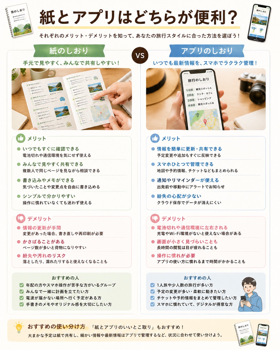 紙とアプリはどちらが便利?