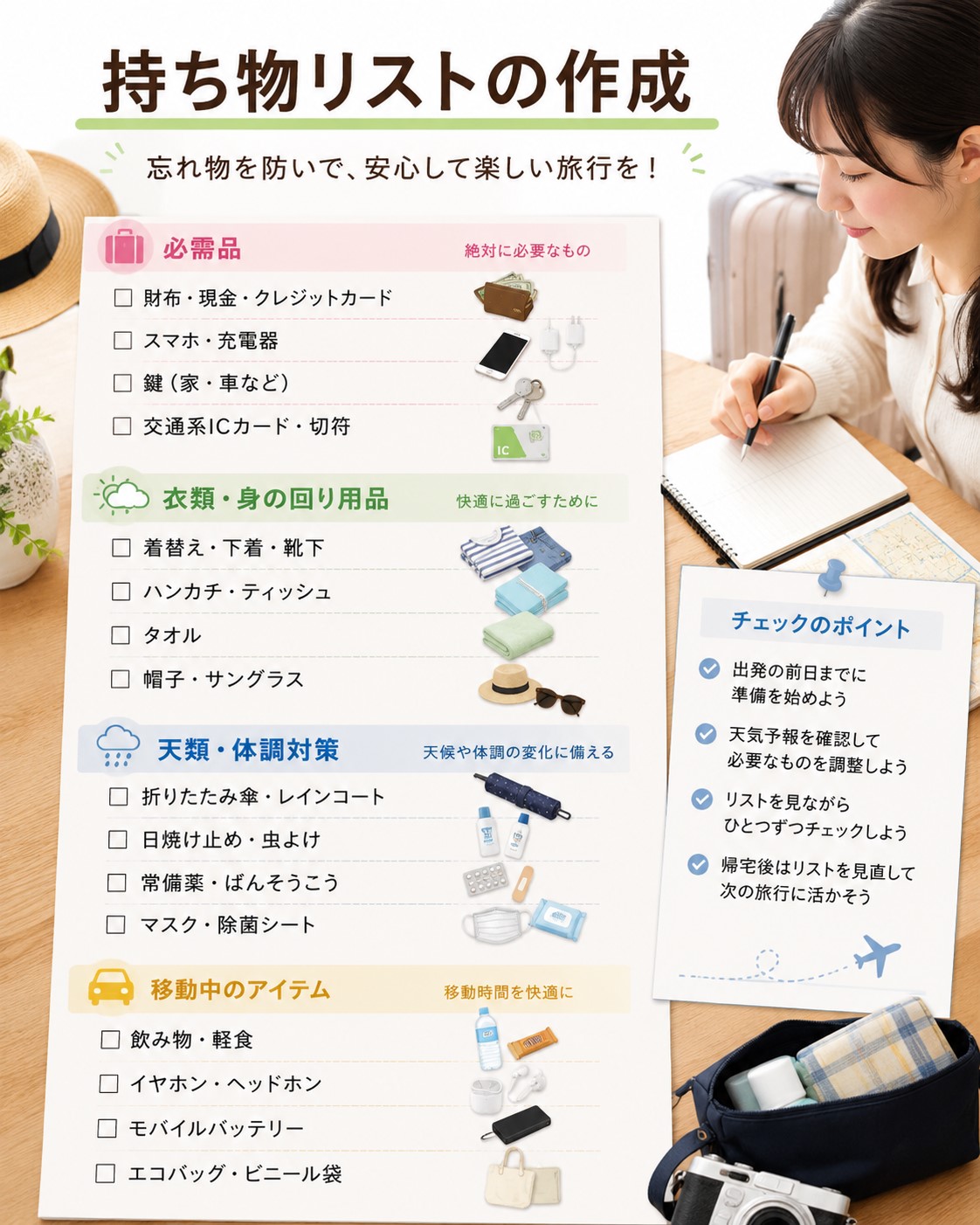 持ち物リストの作成
