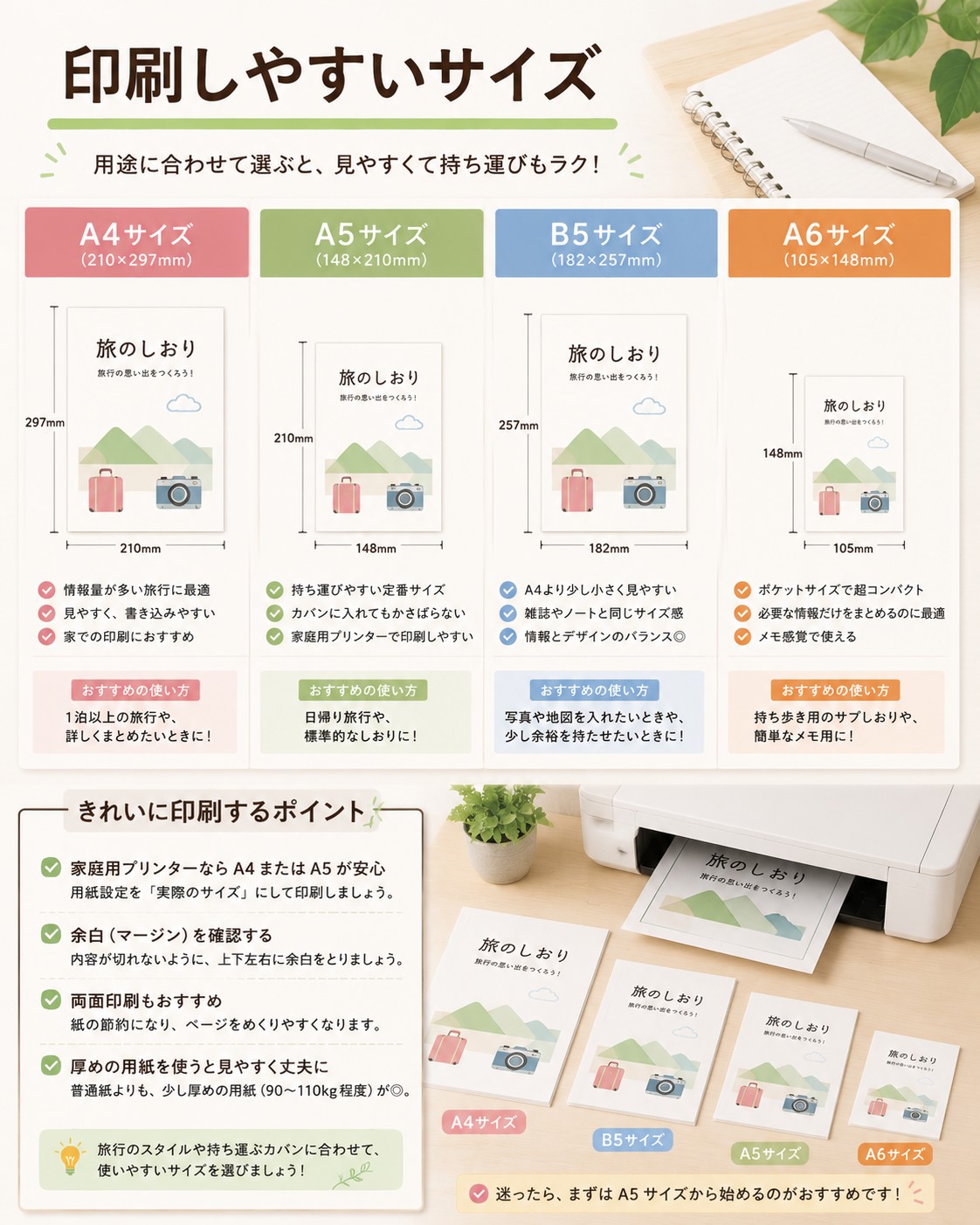 印刷しやすいサイズ