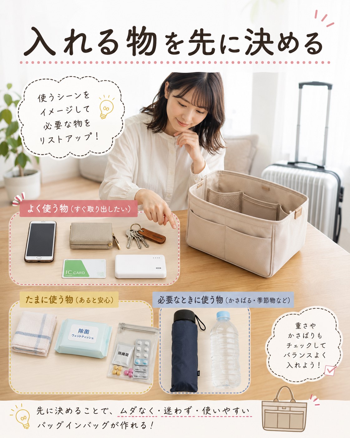 入れる物を先に決める